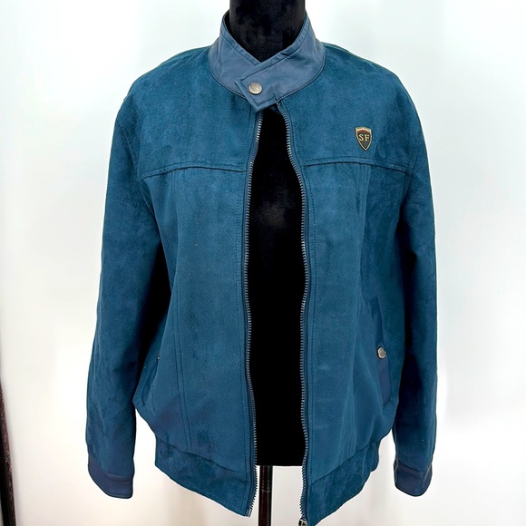 Superlative Fashion Other - Italian Leather jacket by Superlative Fashion Moto Jacket Medium/ Large Blue
